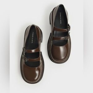 Frankie Patent Platform Mary Janes​ - Dark Brown